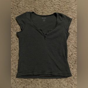 Brandy Melville Striped Henley T-Shirt